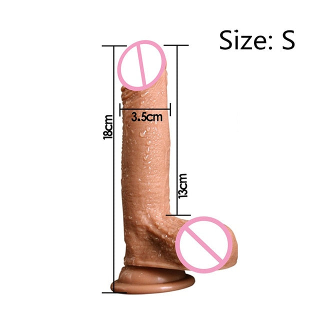 7/8 Inch Huge Realistic Dildo Silicone Penis Dong with Suction Cup for Women Masturbation Lesbain Sex Toy