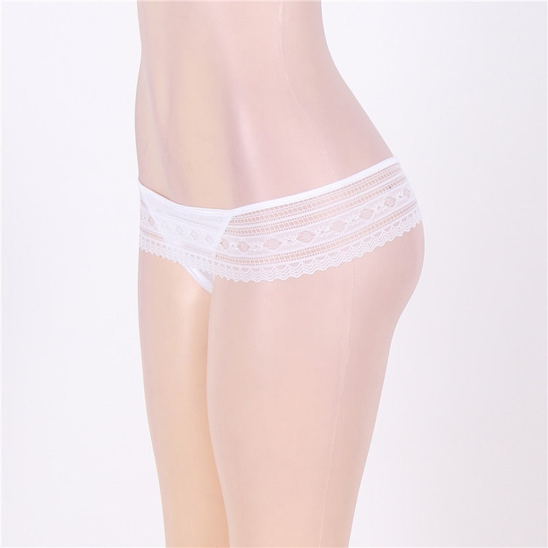 Black Plus Size Tangas Women Sexy Panties Lace Transparent Underwear Women Thong White Hollow Out Sexy String Lingerie 3XL DYS28