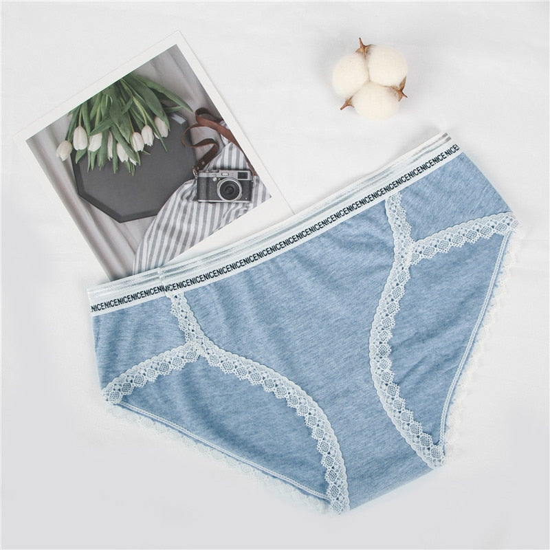 Women Underwear Cotton Panties Sous Vetement Seamless Culotte Sexy Mid Waist Briefs Women Comfort Intimates Lingerie PS5176