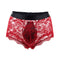 Gay Male Panties Lace Up Seamless Men Slip Underwear Ropa Interior Hombre Black Red See Though Sexy Briefs Men Underpants MPS073