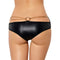 Knickers Women Faux Leather Plus Size Panties Hot Black Solid Mid Waist Soft Sexy Underwear Women Panty With Chain PS5062