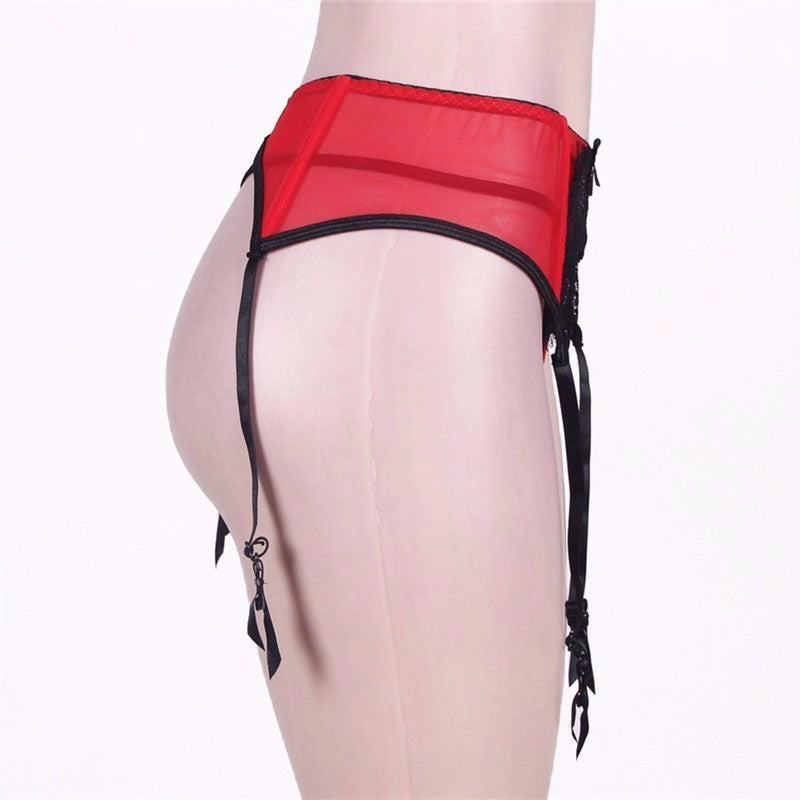 Ligueros Sexi Para Mujer Black Red Garters Lace Transparent Jartiyer Sexy Garter Wedding Women Erotic Stocking Belt PS5123