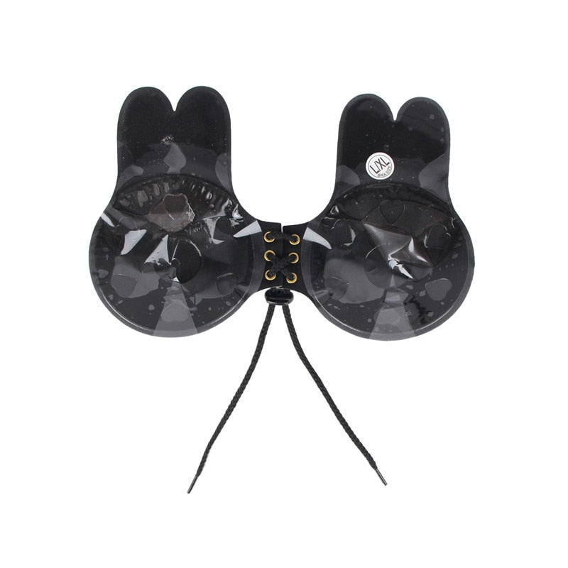 Sexy Front Closure Bralette Strapless Sticky Bra Rabbit Shape Self Adhesive Magic Bras Silicone Women Intimates for Dress BS381