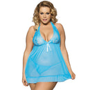 Sexy Underwear Women Erotic Lace Transparent Lingerie Plus Size V Neck Backless Baby Doll Erotic Dress 5XL 6XL 7XL RS70098