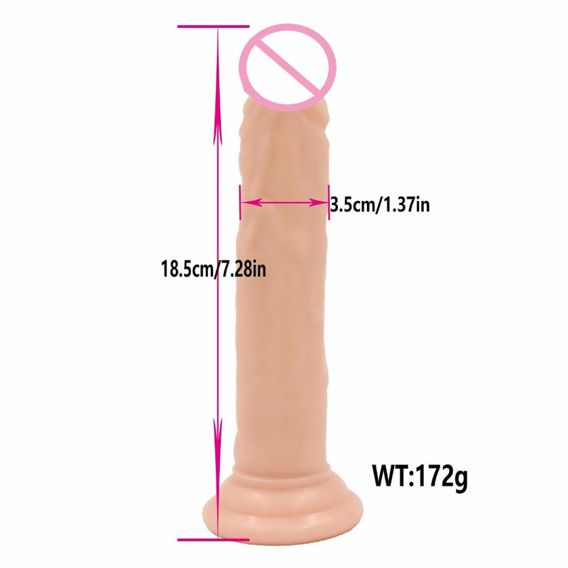 YEMA Black Strapon with 7.28 inch Beige Dildo Realistic Penis Strap on Sex toys for Women Lesbian Couples Adult Sex Games