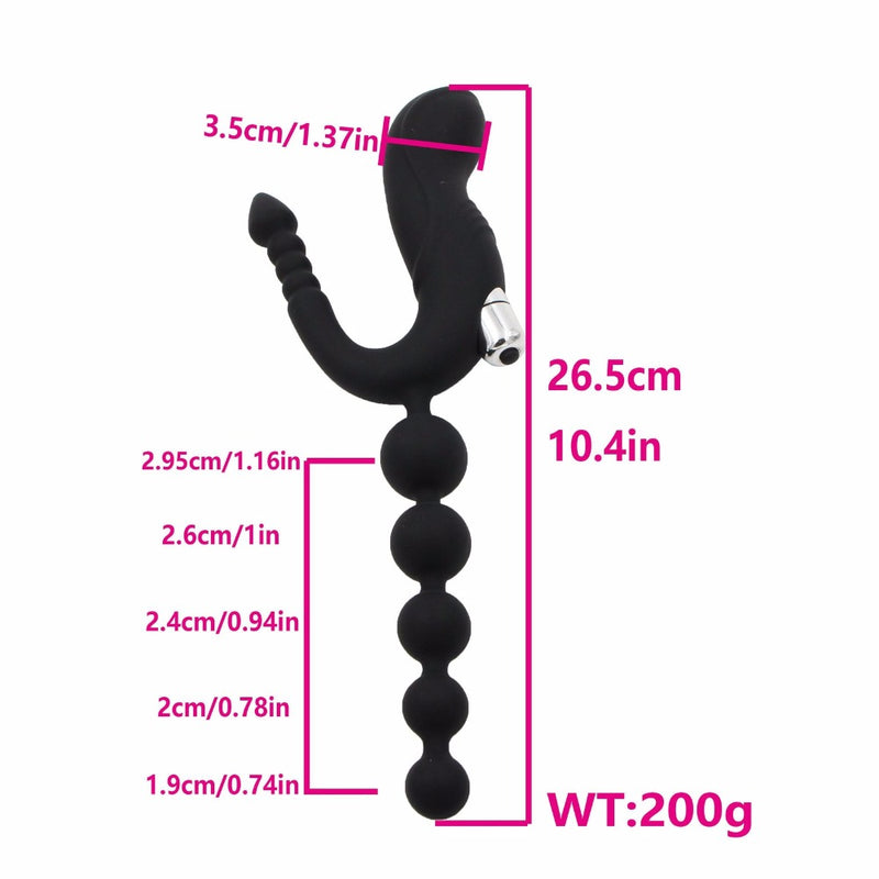 High Heels Anal Beads Butt Plug Dildo Vibrator Three-in-One Sex Toys for Women Couple Men G Spot Prostate Massager