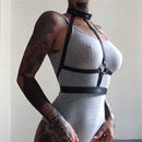 UYEE Bondage Harness Woman Garter Stocking Belt Gothic Body Sexy Lingerie Seks Leather Waist To Leg Harness Thigh Garters Belt