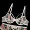 Yimunancy Floral Embrodiery Lace Lingerie 3 Piece Set Sexy Underwear Women Bra and Panties Sets Bra Lingeries Feminina