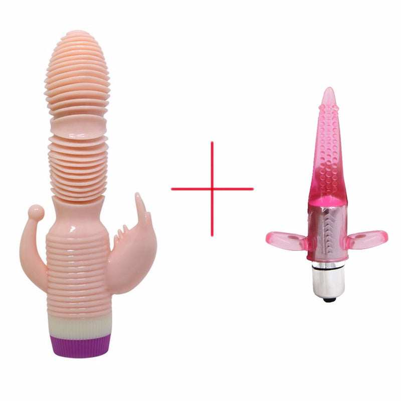 YEMA 2/PCS Set Finger Tongue Vibrator for Women Clitoris G Spot Stimulator Body Massager Dildo Vibrator Sex Toys for Woman