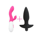 YEMA 2PCS/SET Black Bullet Anal Plug Butt Prostate Massager&Dual Finger G Spot Clitoris Vibrator Women Men Adult Erotic Sex Toys