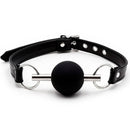 Black Steel Pipe Silicone ball open mouth gag PU leather head bondage restraint adult fetish oral sex SM game toy for women men