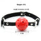 5cm red hollow ball open mouth gag leather head harness bondage restraint adult fetish oral SM sex game toy for women men couple