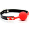 PU Leather head bondage SM open mouth gag restraint 40mm red silicone ball adult fetish oral sex game toy for women men couple