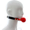 PU Leather head bondage SM open mouth gag restraint 40mm red silicone ball adult fetish oral sex game toy for women men couple