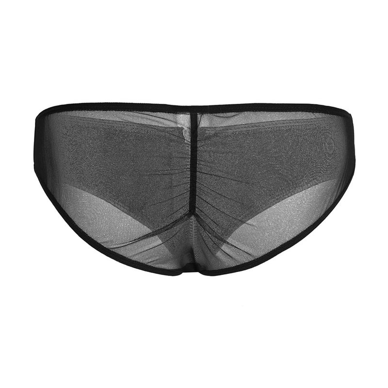 Soft Women Underwear Low-Rise Black Faux Leather Panty Brief Female Brief Transparent Plus Size 3XL Sexy Zipper Panty PS5127