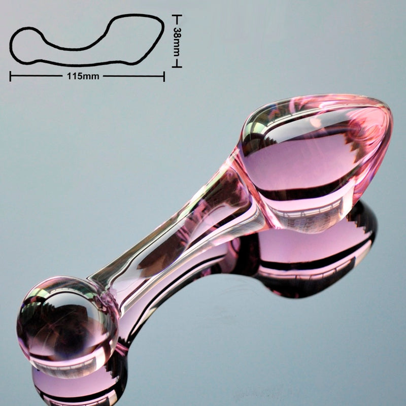 43mm pink crystal anal dildo pyrex glass bead butt plug fake male penis dick female masturbation adult sex toy for women men gay