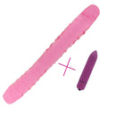 YEMA 2PCS/SET Pink Realistic Dildo Double Dong for Lesbian&Bullet Mini Vibrator Sex Toys for Women Vibrador Adult Sex Game Shop