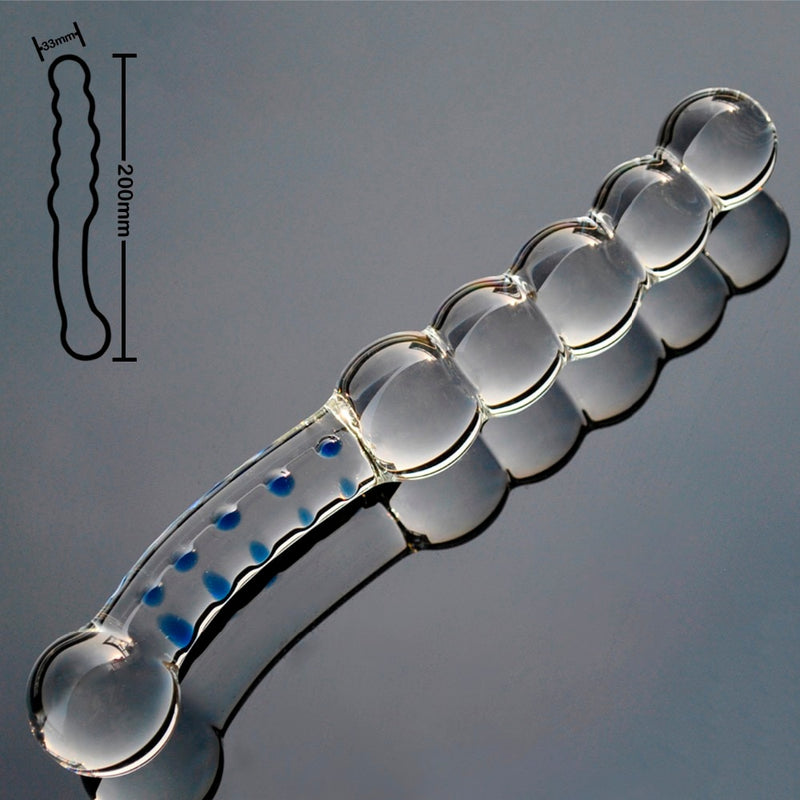 33mm Pyrex glass Crystal beads anal dildo artificial fake penis female dick butt plug adult masturbate sex toy for women men gay
