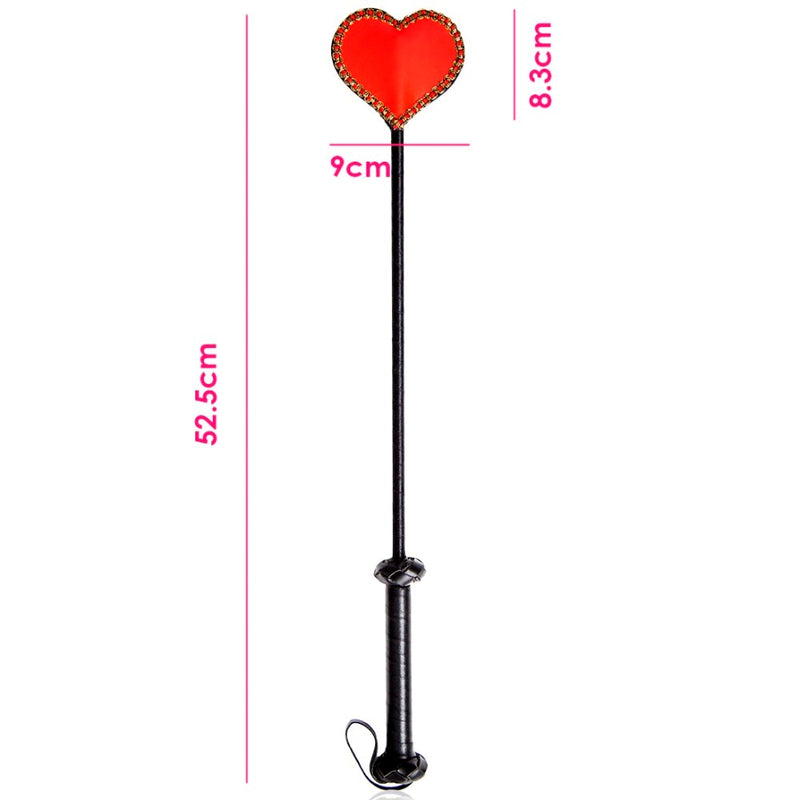 Red Heart leather spanking paddle slave cosplay adult game wand rod whip lash strap flog slap beat stick SM sex toy for couple