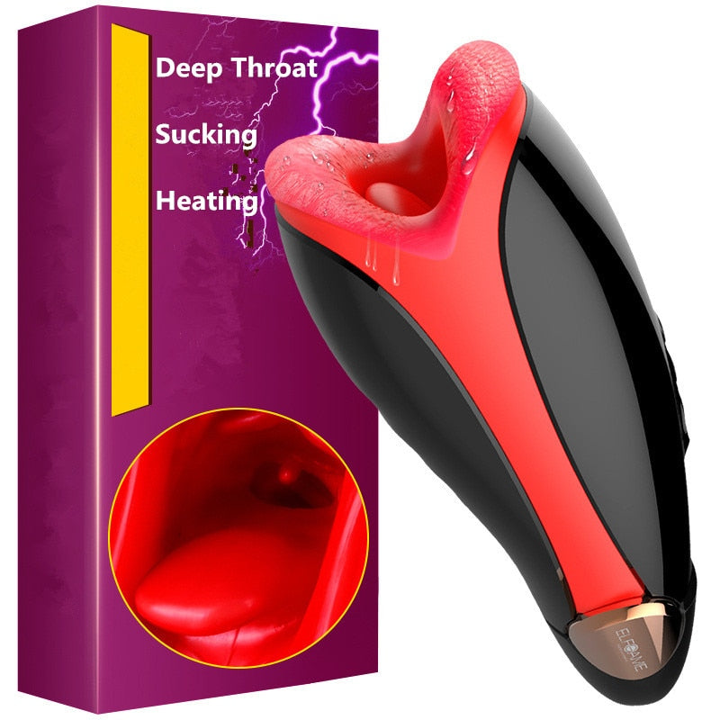 Deep Throat Male Masturbator Electric Heating Blowjob Sucking Machine Vibrator for Man Oral Masturbator Sex Toy for Men