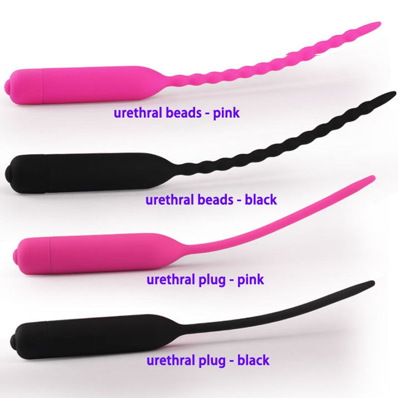 Silicone Urethral Sound Dilators Sounding Vibrator Penis Plug Urethral Beads Sex Toys For Men Masturbator Urethra Penis-Plugs