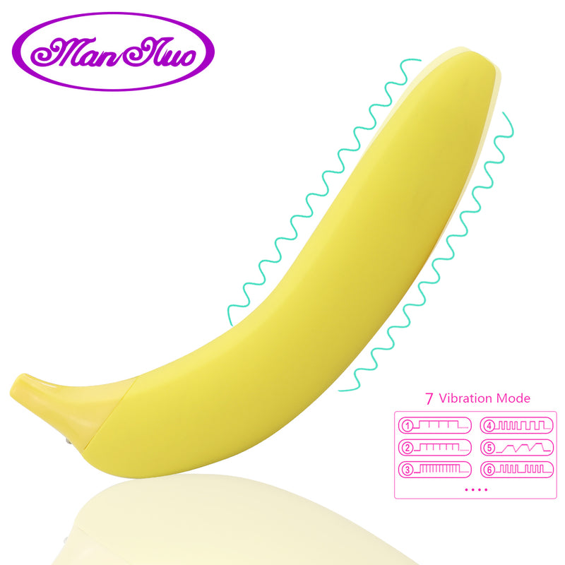 7 Speeds Realistic Dildo Vibrator Banana Vibrator Female Masturbator G Spot Clitoris Stimulate Waterproof Sex Toys for Women