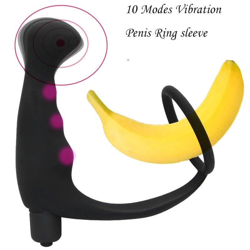 YEMA Soft Silicone Anal Butt Plug Vibrator 10 Speeds Sex Toy For Man Ring Penis Prostate Massage Male Vibrators Sex Products