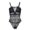 Plus Size Transparent Body Dentelle Femme Sexy Sleeveless Bodycon Summer Lace-Up Black Bodysuit Womens Rompers Jumpsuit RS80630