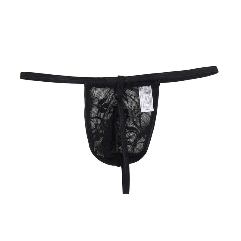 Gay Underwear Hot Sous Vetement Homme Transparent Lace Floral Thong Mens Briefs Slip Homme Dentelle Black Green S-XL MPS071